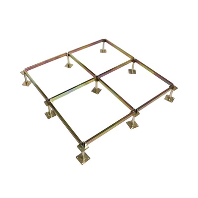 全钢防静电地板支架活动架空地板支架配件横梁龙骨支撑架可调节脚