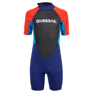 DIVE&SAIL青少年潜水服保暖泳衣2.5mm连体加厚大童儿童冲浪水母衣