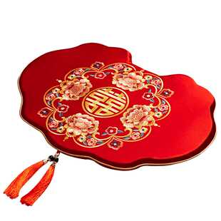 结婚坐垫结婚婚礼敬茶改口喜字百福垫子一对加厚跪垫婚庆用品