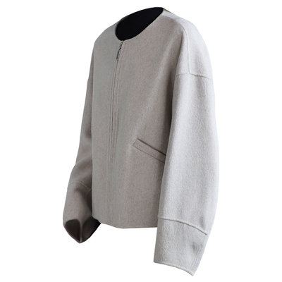 茧型小个子呢子羊驼羊毛呢外套