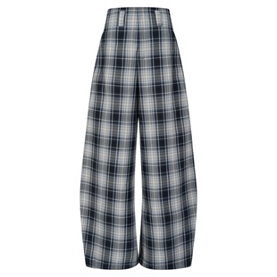 MHV ARCHIVE 25新款 弯刀无腰渐变格纹 女士休闲长裤