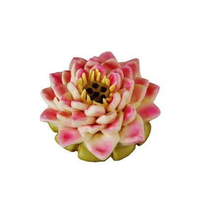 烧香拜佛摆供贡品荷花莲花点灯馍