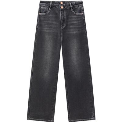 【商场同款】乐町24冬季新款错位小高腰牛仔烟管裤C2HAE4315