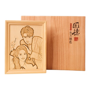 生日礼物女生闺蜜老婆实用跨新年照片定制相框摆台纪念意义木刻画