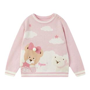 PawinPaw卡通小熊童装秋冬男女宝宝软糯可爱圆领儿童毛衣
