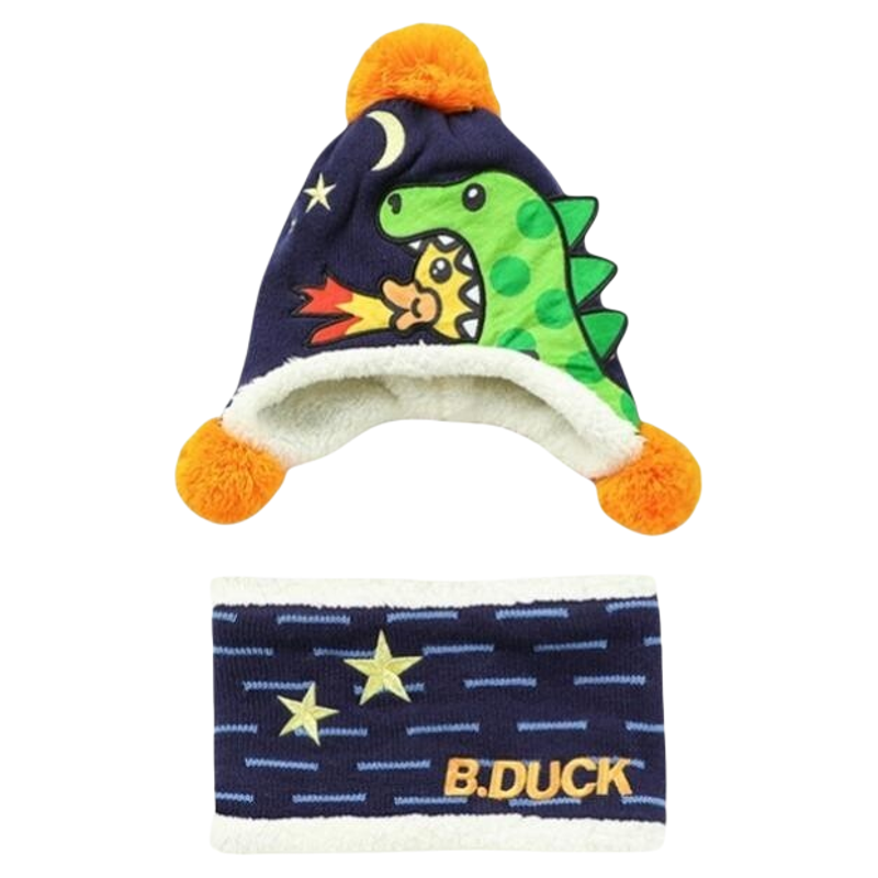 B.Duck小黄鸭儿童保暖护耳帽围脖