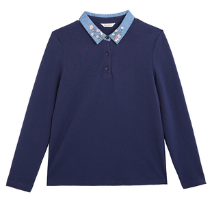 米兰登中老年女装上衣妈妈装春装2025新款春季长袖休闲时尚T恤女