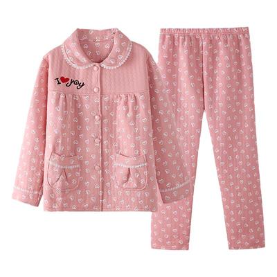 帕兰朵秋冬季保暖三层夹棉家居服