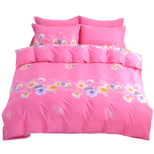 厚款四件套纯棉100全棉斜纹床单被套宿舍三件套床上用品双人4件套