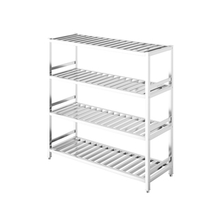 可定制不锈钢方管置物架后厨镂空多层果蔬沥水架仓库地下室储物架