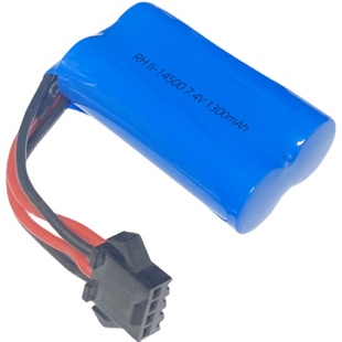 14500锂电池充电池组3.7V7.4V玩具遥控汽车水枪机器人电池大容量