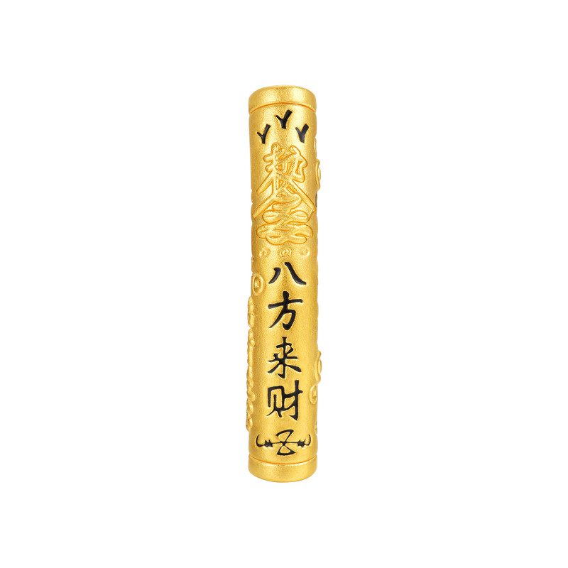 明牌珠宝财通八方硬金串珠 黄金八方来财路路通手串转运珠AFP1445