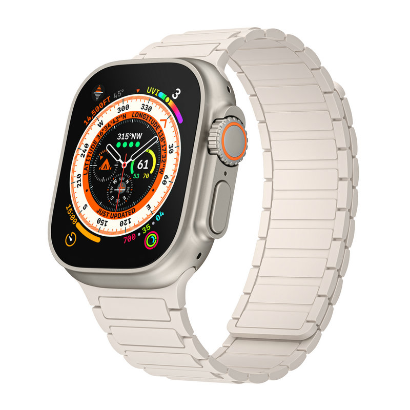 适用苹果手表表带磁吸applewatch S789ultra硅胶iwatchSE2456双色