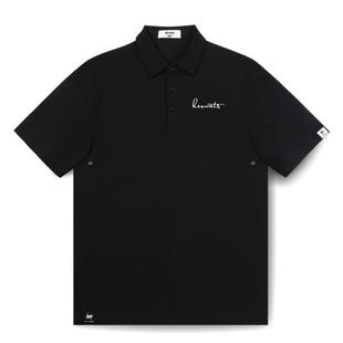 KERWATS可维斯品牌大码男女情侣无性别字母胸花冰丝短袖POLO衫夏