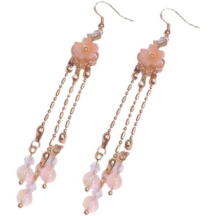 原创925银汉服古风耳环流苏耳夹古装配饰女气质复古耳饰长款耳坠