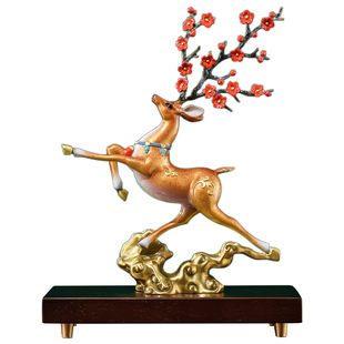 一鹿高升铜鹿工艺品装饰老板领导高档办公室摆件开业乔迁新居礼品