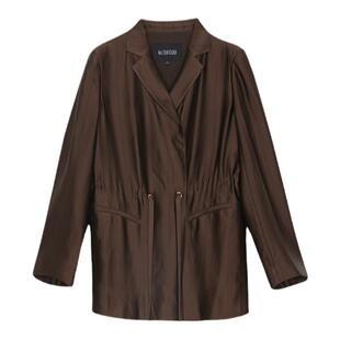 套装享999元 MEDECOO/墨蒂珂女装抽绳西装领醋纤短外套小众高级感