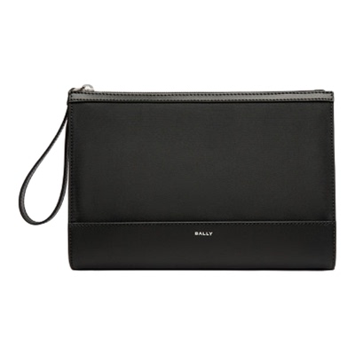 【新品】BALLY巴利26春夏VOGEL黑色皮革男士手拿包6313668