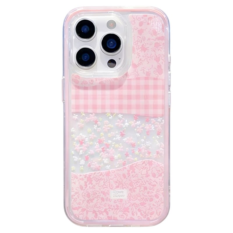 小清新格子碎花适用苹果16promax手机壳新品高级感iPhone17pro网红爆款手机壳15/14好看的外壳防摔保护套女生