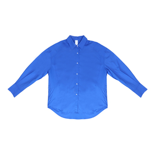 LONSLAN宝蓝色显白简约衬衫