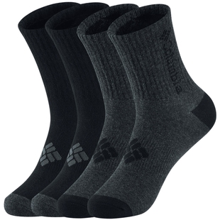 Columbia哥伦比亚户外男女时尚潮流中筒四对装活力运动袜RCS632