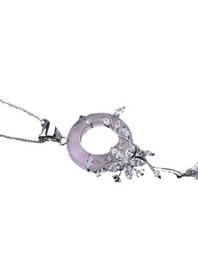 轻奢中国风复古圆形玉石吊坠花朵水滴毛衣链2025新款爆款项链长款