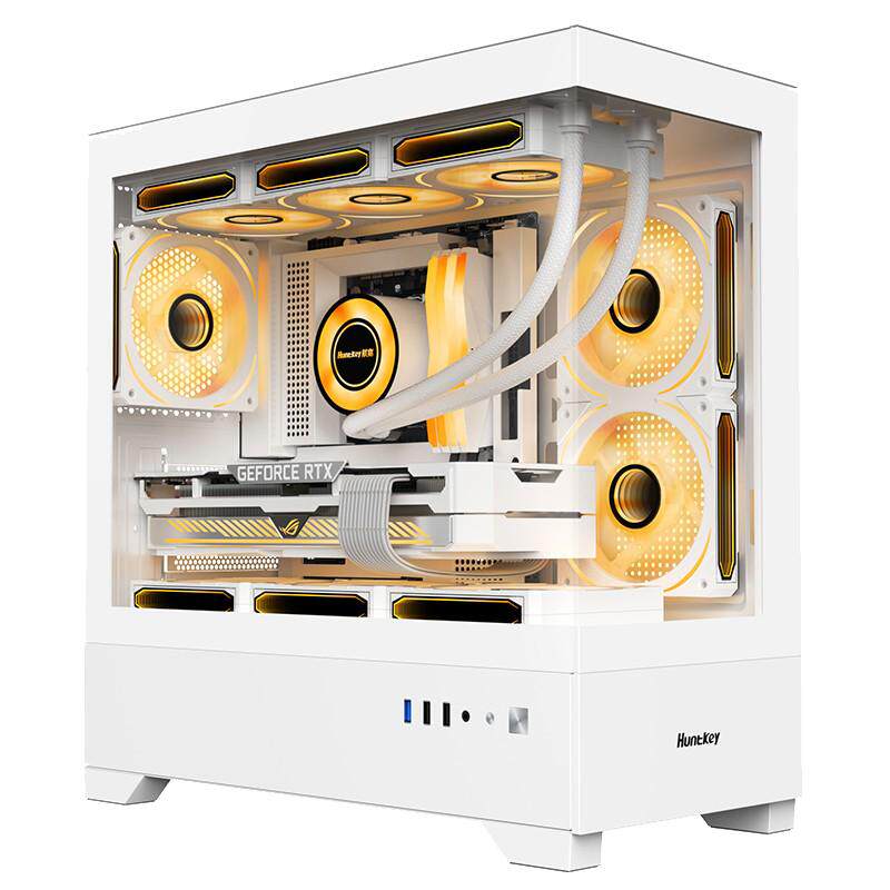 航嘉GX760M PRO追梦海景房机箱曲面760S无立柱电脑台式机MATX全景