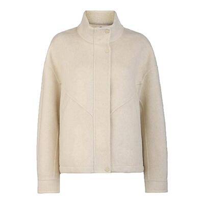 sdeerOL风插袋拼接短款毛呢大衣