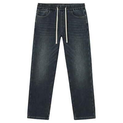 热风2025年男士宽松直筒牛仔裤