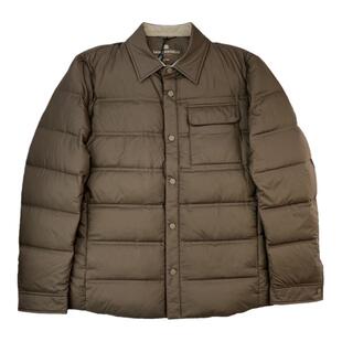 报喜鸟【白鹅绒三防】咖色翻领时尚休闲修身男士冬短款羽绒服外套