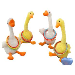 套不中鸭套大鹅摆地摊投掷套圈圈批发亲子鸭子电动玩具一起套我鸭