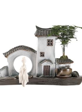 流水摆件古法养鱼缸水缸上部分流水横杆出水口循环水增氧配件装饰