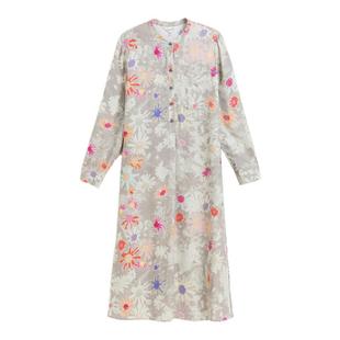 蒲PUKKA 原创设计女装春夏新品宽松凉感印花新中式长袖连衣裙