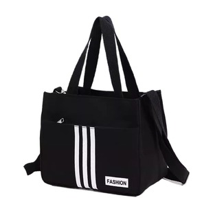 高颜值帆布手提包宝妈外出简约小巧立体拎包通勤加厚上班便当饭袋