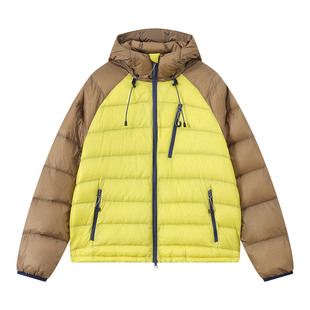 江南先生NewJNXS户外撞色90白鸭绒无胆防绒宽松连帽排骨羽绒服冬