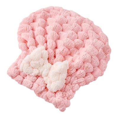 洁丽雅蝴蝶结干发帽加厚吸水浴帽