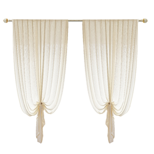 雪尼尔纱半遮光窗帘新款奶油纱帘透光不透人客厅卧室飘窗防晒隔热