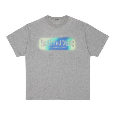 Randomevent春夏季上衣文字渐变印花圆领T恤 24SS