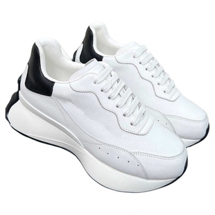 娜扎同款时尚真皮厚底老爹鞋女增高休闲运动鞋百搭透气皮面小白鞋