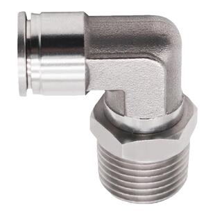 304不锈钢气管接头快速快插接头PL8-02/4-M5/6-01/10-03螺纹弯头