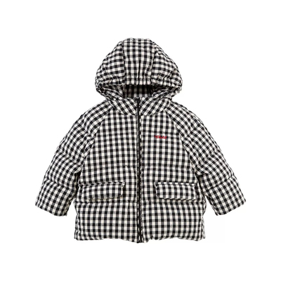 啊咪啦女童加厚保暖格子羽绒服冬