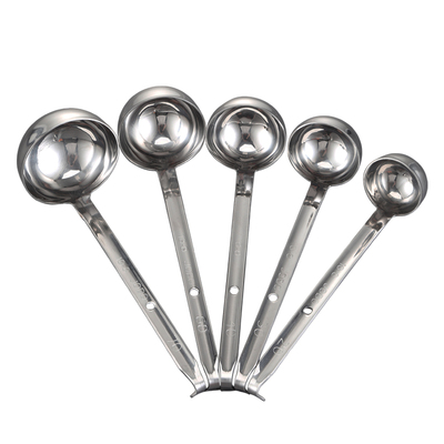 304不锈钢短柄量勺带钩调料勺