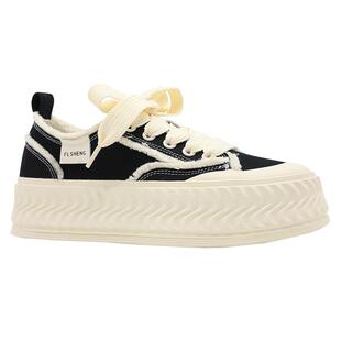 福连升新款2025爆款女鞋夏季时尚气质厚底一脚蹬百搭舒适休闲布鞋