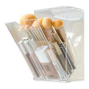 亚克力化妆刷收纳筒眉笔眼影刷粉底刷口红置物架分格大容量笔刷桶