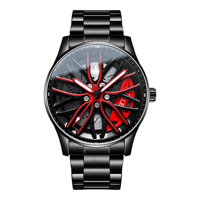 瑞士欧利时超跑轮毂男士防水手表