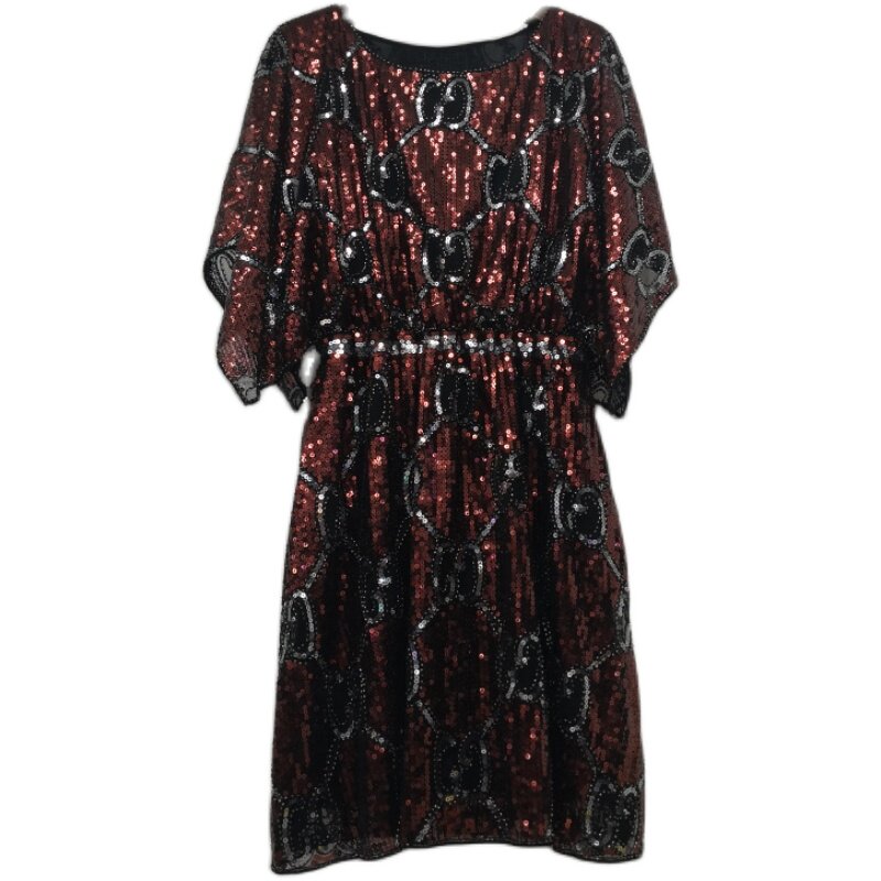 雅妮高端蝙蝠袖修身风wish礼服裙