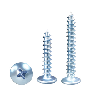 兔宝宝大扁头自攻螺丝镀蓝白锌 圆头加硬 十字木螺丝华司钉M3M4M5