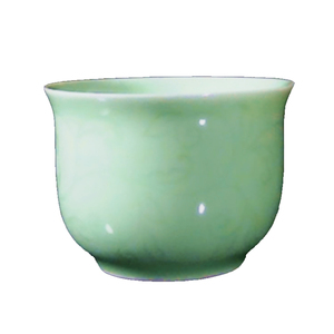 70毫升陶瓷酒杯1两瓷器茶杯浮雕阴雕烈酒杯小酒盅耐热泡茶杯黄酒