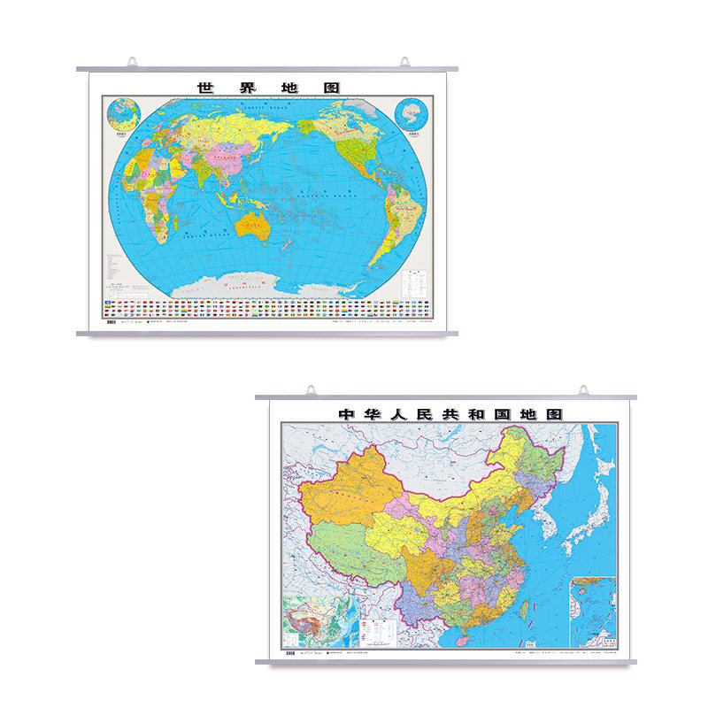 2025全新中国世界地图加厚防水