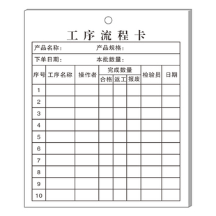工厂车间生产工艺流程卡仓库物料标识卡产品工序流转卡不合格物品质量跟踪卡货架标签纸定做吊牌吊卡样衣卡片
